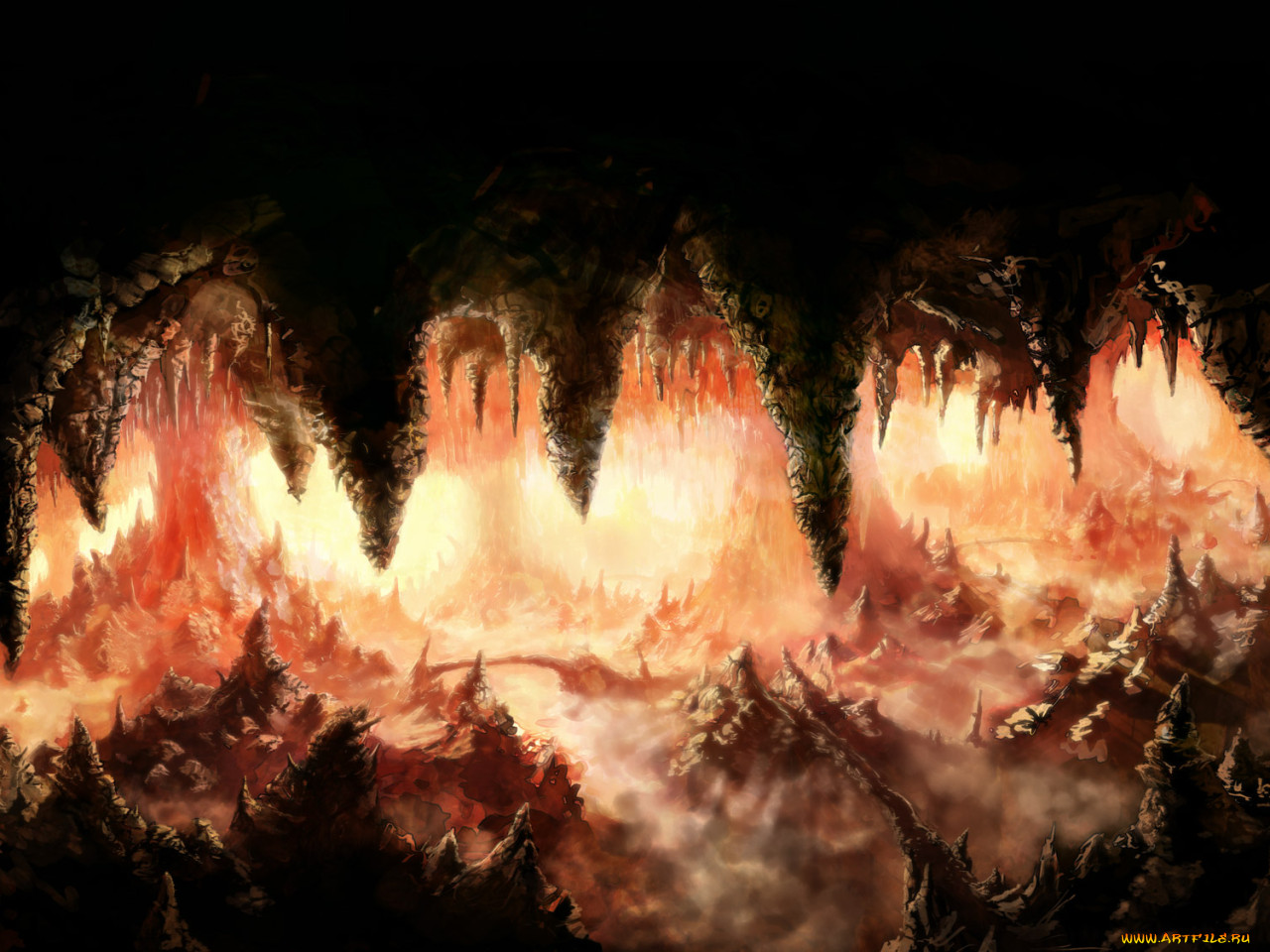 Пещера со сталактитами фэнтези